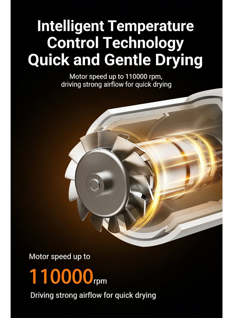 New High-Speed Ionic Hair Dryer with Curved Nozzle, Professional Negative Ion Blow Dryer for Home Use, Salon-Quality Styling Tool - Image 4